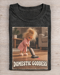 Black Washed Doll Domestic Goddess Graphic Tee