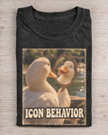 Black Washed Duck Icon Behavior Graphic Tee