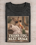 Black Washed Bunny Thank You Next Snack Graphic Tee
