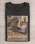 Black Washed Seal Sent With Confidence Graphic Tee