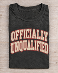 Black Washed Officially Unqualified Graphic Tee