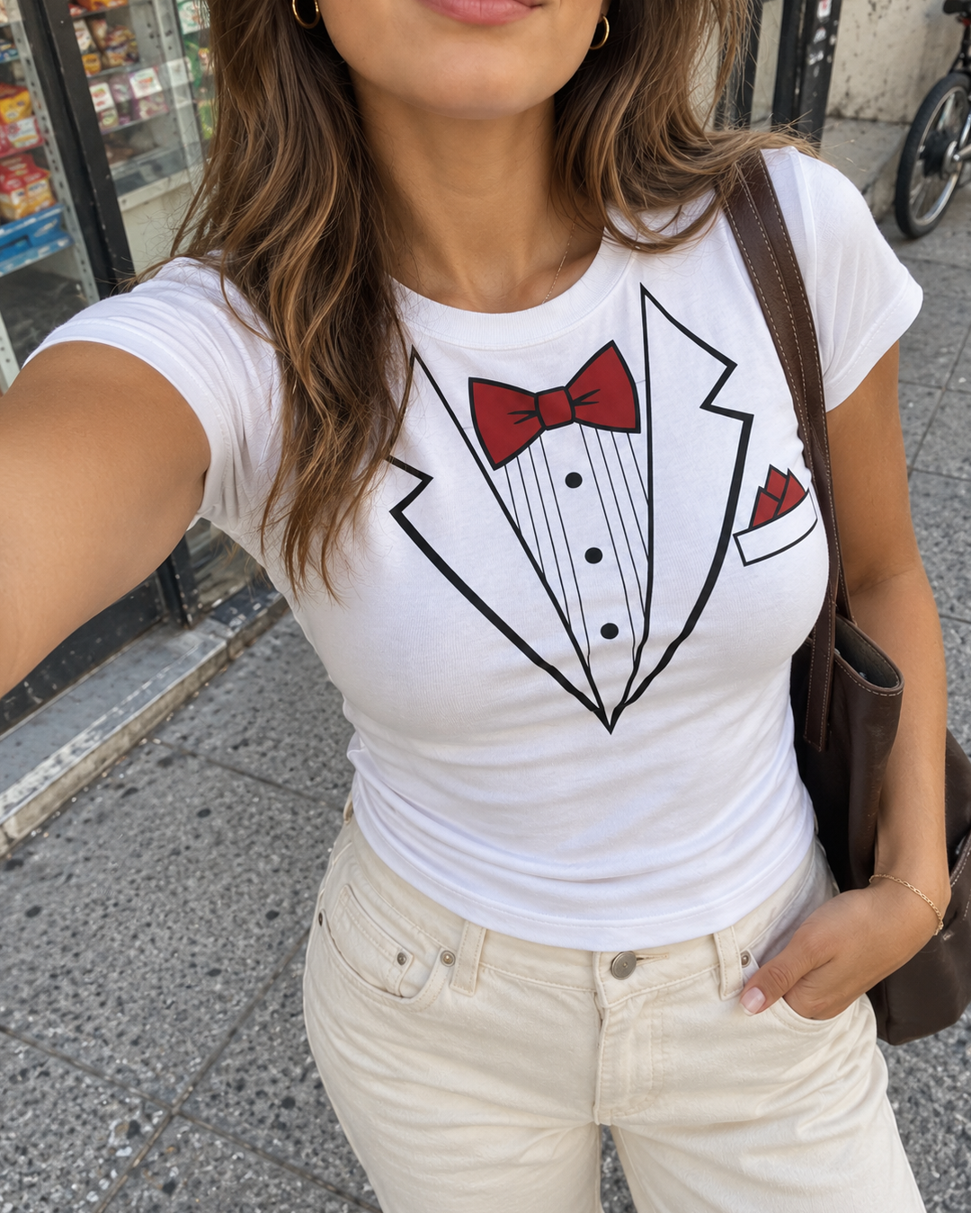 White Tuxedo Graphic Tee