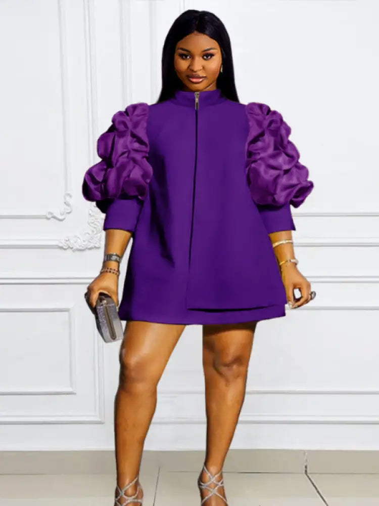 Plus Size Mini Dresses Loose Casual Ladies