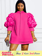 Plus Size Mini Dresses Loose Casual Ladies