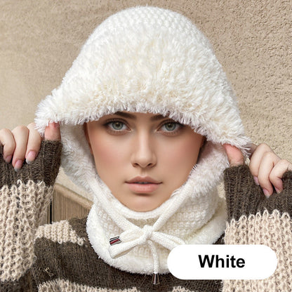 Women's Winter One-Piece Knitted Beanie Scarf Mask 3-in-1 Balaclava