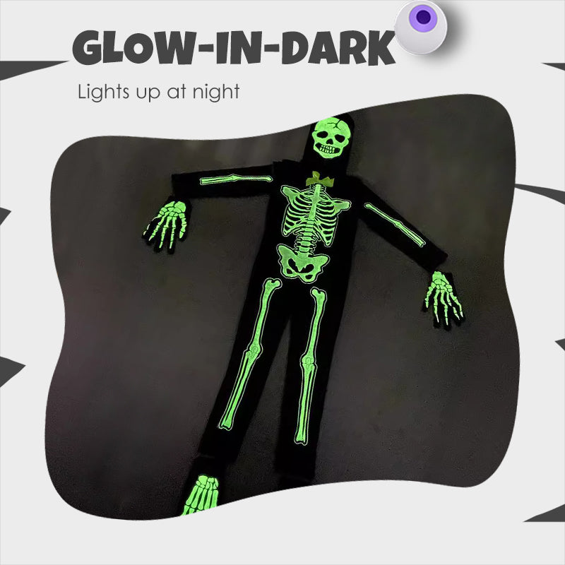 Glow-in-Dark Skeleton Costume - Full-Body LED Illusion for Halloween Parties & Cosplay Events 🎃🔦