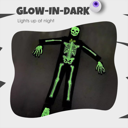 Glow-in-Dark Skeleton Costume - Full-Body LED Illusion for Halloween Parties & Cosplay Events 🎃🔦