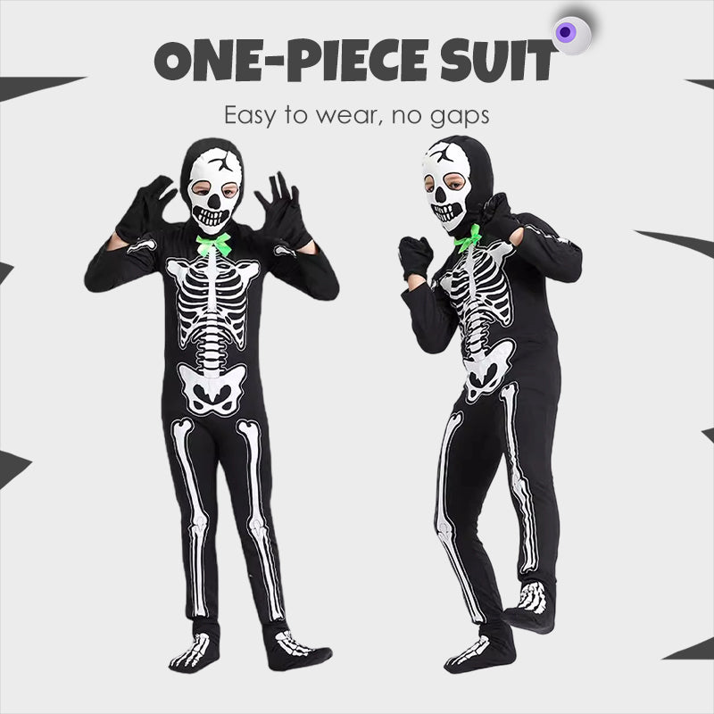 Glow-in-Dark Skeleton Costume - Full-Body LED Illusion for Halloween Parties & Cosplay Events 🎃🔦