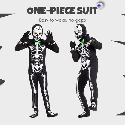 Glow-in-Dark Skeleton Costume - Full-Body LED Illusion for Halloween Parties & Cosplay Events 🎃🔦