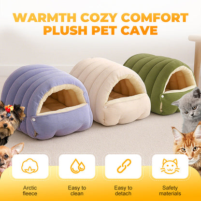 🐈Warmth Cozy Comfort  Plush Pet Cave