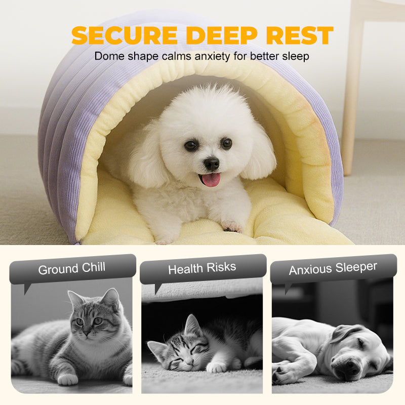 🐈Warmth Cozy Comfort  Plush Pet Cave