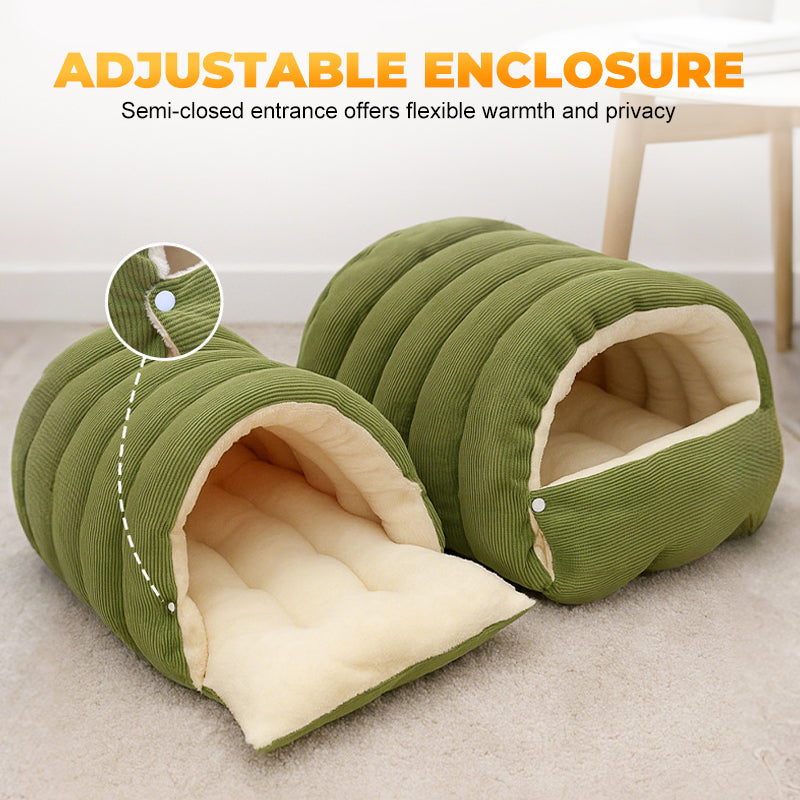 🐈Warmth Cozy Comfort  Plush Pet Cave