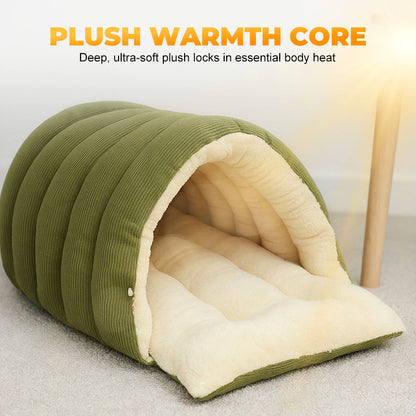 🐈Warmth Cozy Comfort  Plush Pet Cave