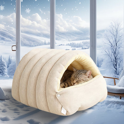 🐈Warmth Cozy Comfort  Plush Pet Cave