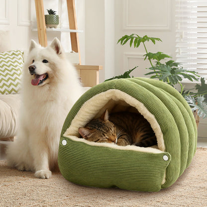 🐈Warmth Cozy Comfort  Plush Pet Cave