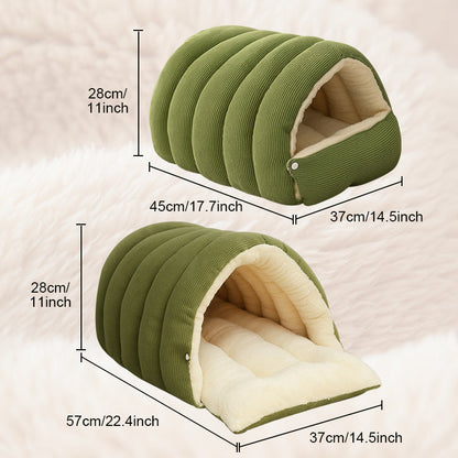 🐈Warmth Cozy Comfort  Plush Pet Cave
