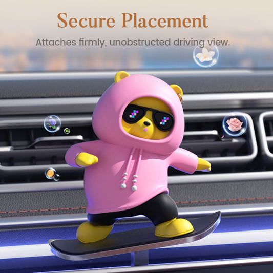 Funny Skateboarding Bear Car Ornament