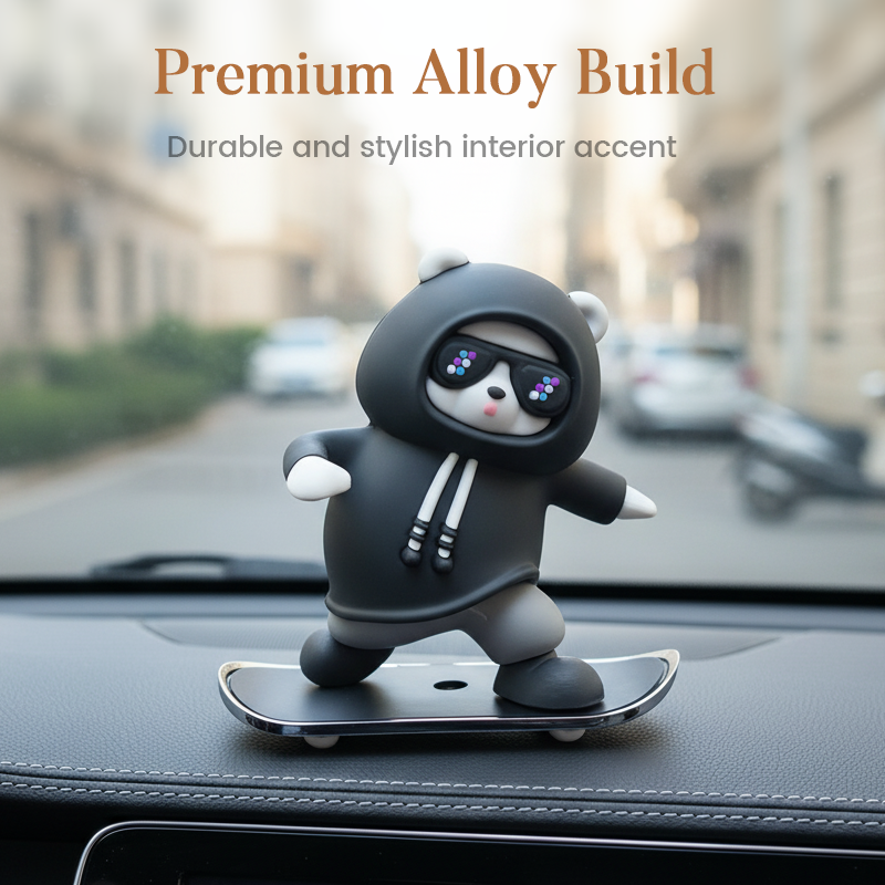 Funny Skateboarding Bear Car Ornament