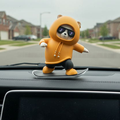 Funny Skateboarding Bear Car Ornament