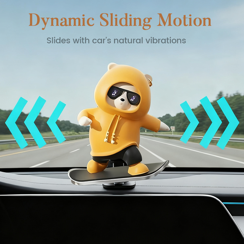 Funny Skateboarding Bear Car Ornament