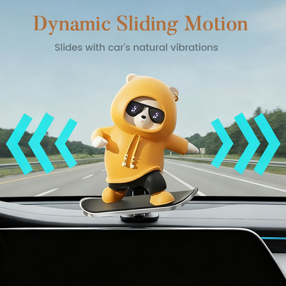 Funny Skateboarding Bear Car Ornament