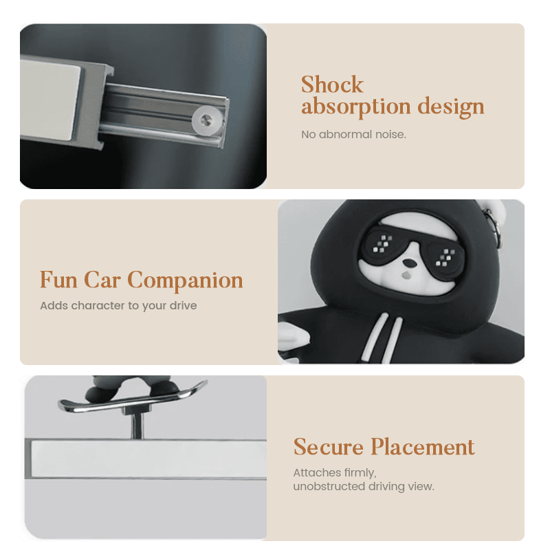 Funny Skateboarding Bear Car Ornament