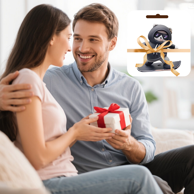 Funny Skateboarding Bear Car Ornament