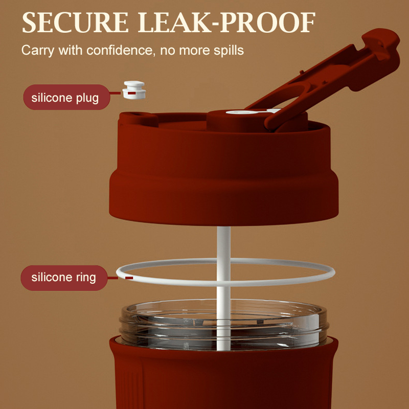 Portable Electric Self-Stirring Mug with Strap