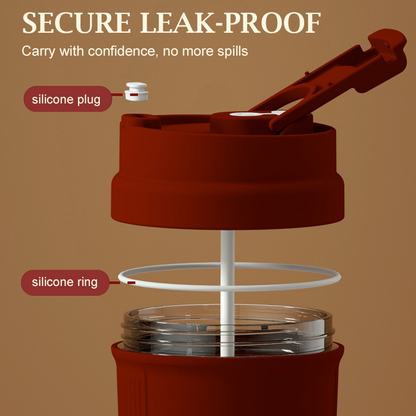 Portable Electric Self-Stirring Mug with Strap