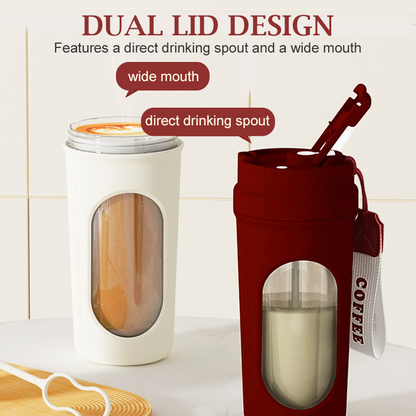 Portable Electric Self-Stirring Mug with Strap