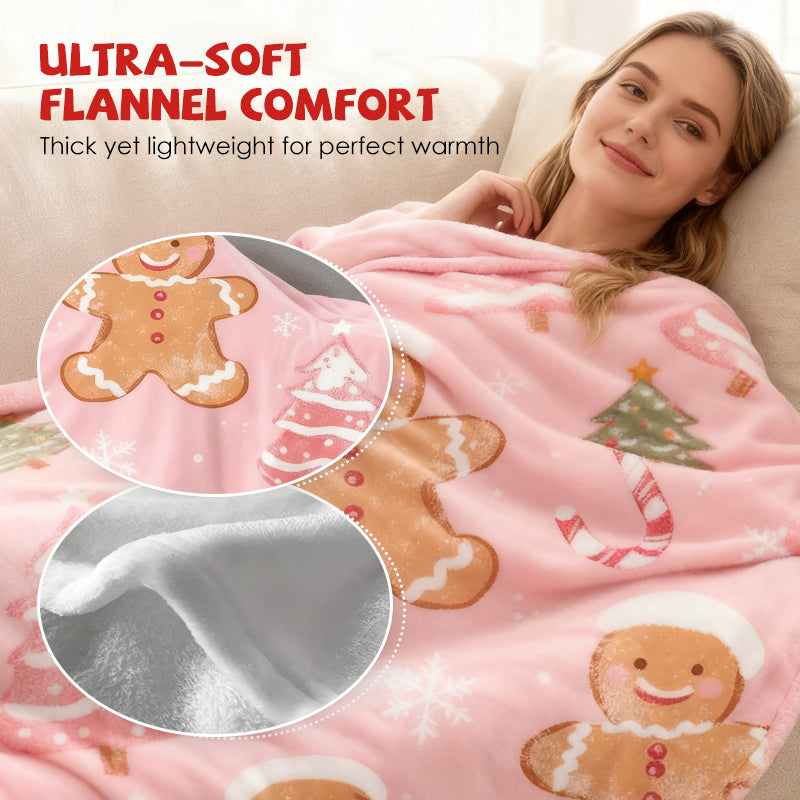 🎁Christmas Theme Printed Flannel Throw Blanket