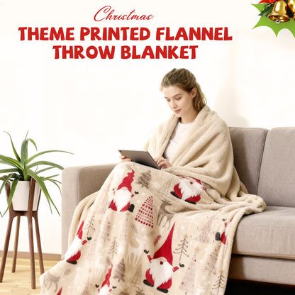 🎁Christmas Theme Printed Flannel Throw Blanket