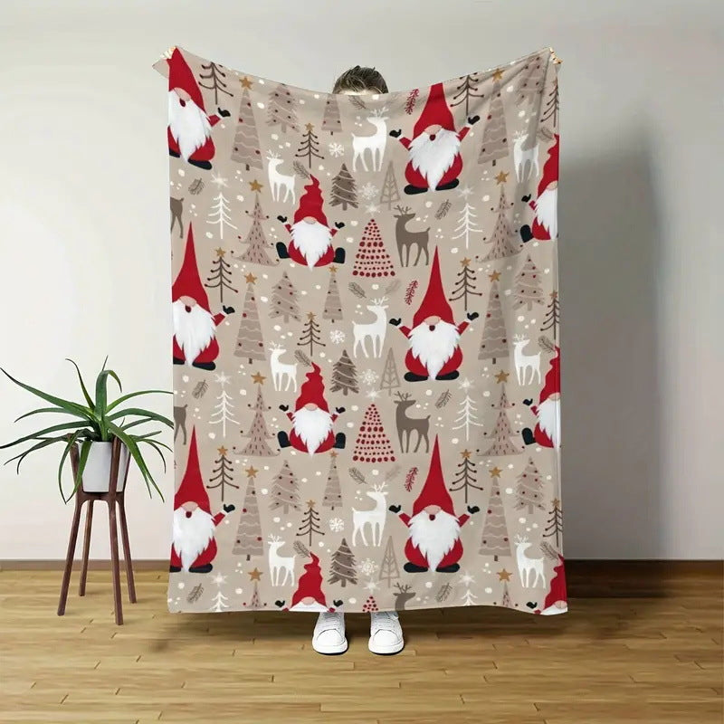 🎁Christmas Theme Printed Flannel Throw Blanket