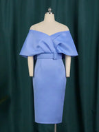 Women Off Shoulder V Neck Party  Dress