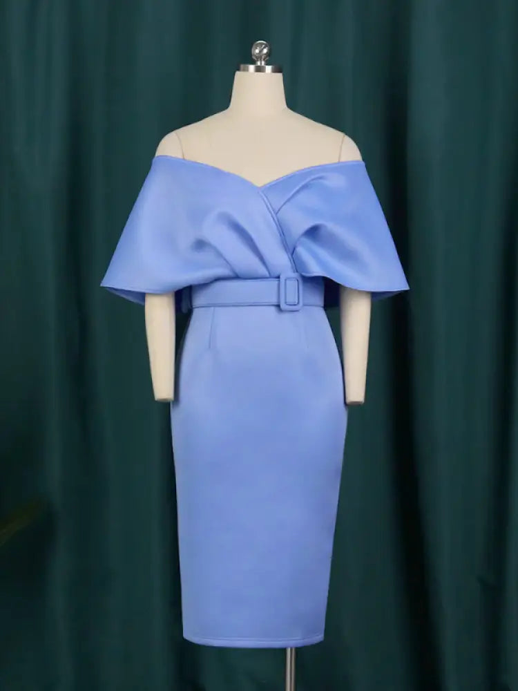 Women Off Shoulder V Neck Party  Dress