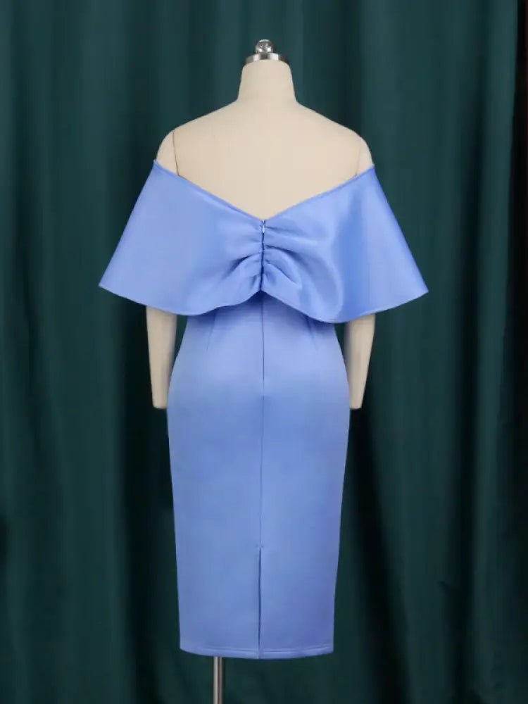Women Off Shoulder V Neck Party  Dress
