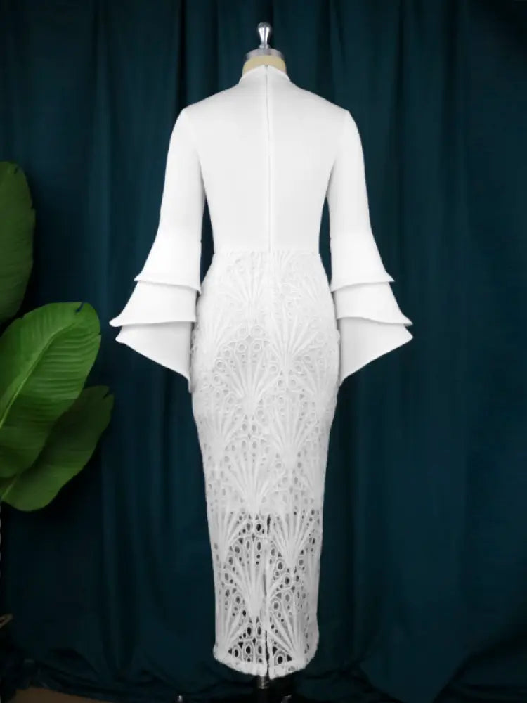 Women White  Bodycon Christmas Party Dresses